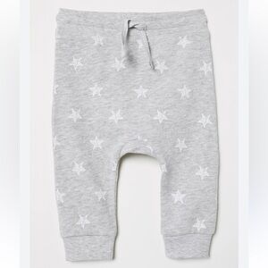 🫐3/$30 H&M Organic Light Gray Star Baby Sweatpants size 12-18m